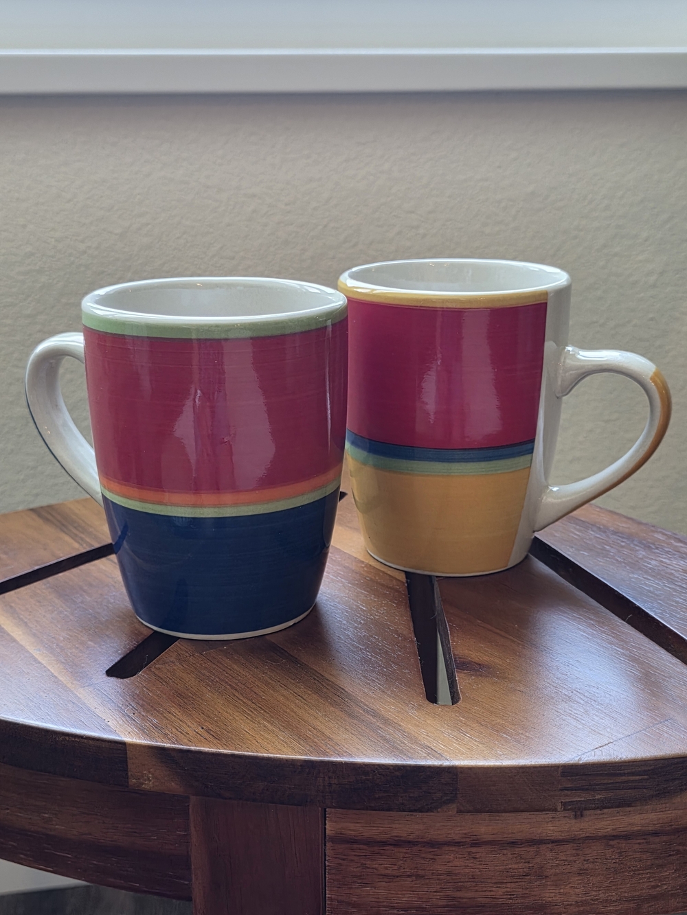 Royal Norfolk Colorblock Ceramic Mugs - Set of 2 - Picture 1 of 13